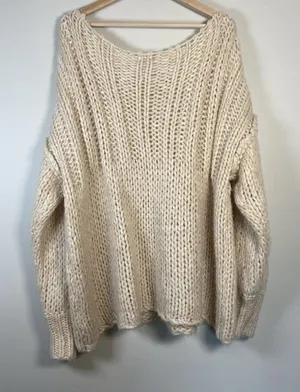 Free People Be There Knit Oversized Comfy‎ Sweater Size Small Cozy Indie sleeze thumbnail 1