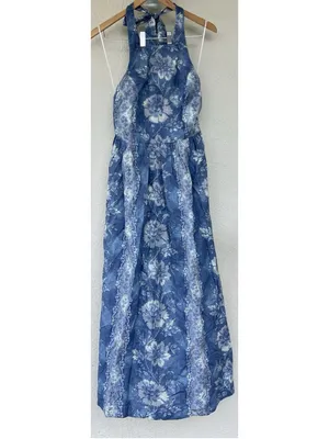 Tuckernuck Provence Hills Marcie Halter Linen Blend Maxi Dress Pockets Feminine thumbnail 13