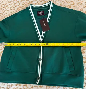NWT Abercrombie & Fitch YPB Active Cardigan Sweater Green Women's Size: S thumbnail 6