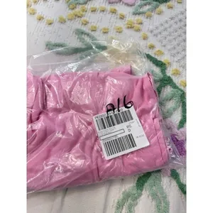 Candace Cameron Bure‎ Pink Smocked Waist Wide Leg Pants Cotton Linen Blend L thumbnail 10