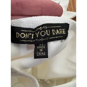 Don't You Dare Little White Dress Cream‎ Midi V-Neck Criss Cross Back Medium NEW thumbnail 4