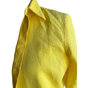 Coastal Summer Yellow 100% Linen Button Front Shirt Small Chaps 1978 thumbnail 3