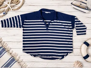 Vineyard‎ Vines XL Striped Deluxe Tee 3/4 Sleeve Modal Cotton Top Coastal Preppy thumbnail 1