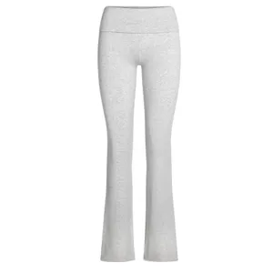 SKIMS Foldover Flare Pants Womens M Heather Gray Cotton Stretch Lounge Yoga thumbnail 8