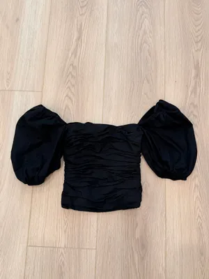 Reformation Ruched Puff Sleeve Crop Top thumbnail 2