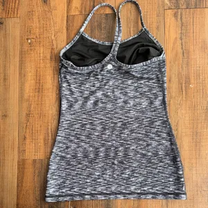 Lululemon Athletica Black and Neon Green Sports Bra with Gray Tank Top thumbnail 3