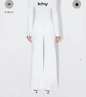 KHY by Kylie Jenner low rise Poplin white pants thumbnail 3