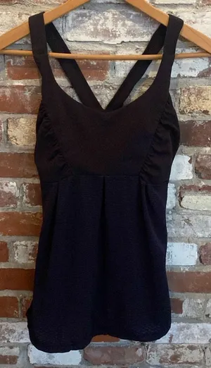 Black Sleeveless Breathable Built In Bra Workout Top Size S thumbnail 1
