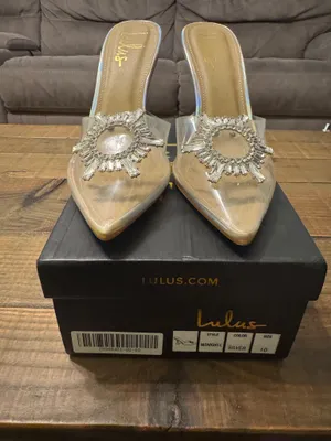 Lulus Silver Holographic Pointed Toe Heels thumbnail 5