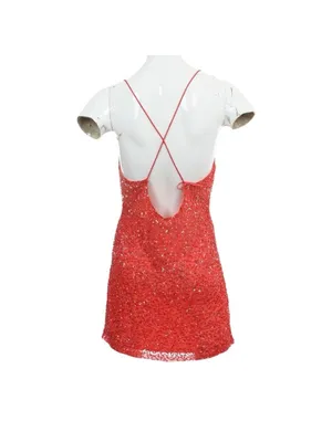 Retrofête Coral Sequin Mini Dress XL NWT thumbnail 4