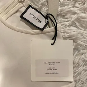 NEW Beare Park Drill Sleeveless Dress in Ivory SS23 Size 6 thumbnail 7