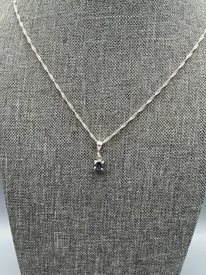 Sterling Silver Very Pretty Multi-green Crystal 925 Signed Pendant/ Silver plated Chain thumbnail 7