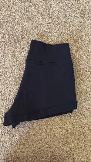 Black high-waisted athletic shorts, girls large but fit like adult xs #activewear #workout thumbnail 4