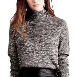 Anthropologie Moth Grey Wool Blend Turtleneck Sweater Women’s Small thumbnail 1
