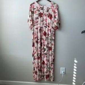 Suzanne Betro floral short sleeve maxi dress plus size 1X thumbnail 3