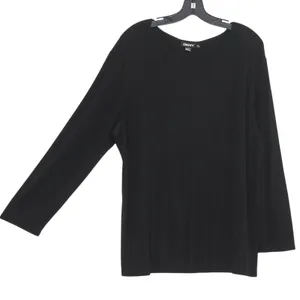 DKNY Top Minimalist Travel Casual Versatile Effortless Classic Staple‎ Black 3X thumbnail 2
