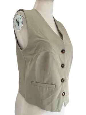 Samsoe Ramona Vest in Tan Medium Womens Sleeveless Tank Top thumbnail 6