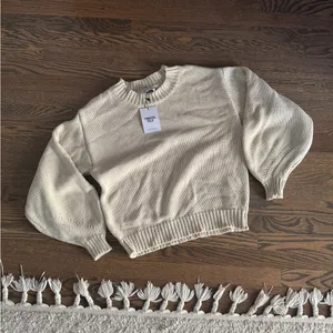 Princess Polly Tan cable knit oversized jumper sweater NWT thumbnail 3