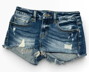 BKE Stella Distressed Denim Shorts Micro Mini Y2K Frayed Hem Size 24 Low Rise thumbnail 1