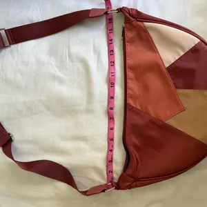 Elegant Red and Tan Crossbody Bag thumbnail 1