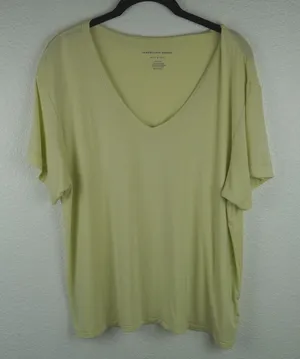 American Eagle Soft Sexy V Neck T Shirt Womens Medium Butter Yellow Short Sleeve thumbnail 1