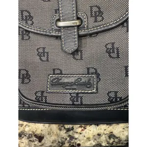 Dooney Bourke Messenger Crossbody Shoulder Bag Logo Canvas Leather‎ thumbnail 7