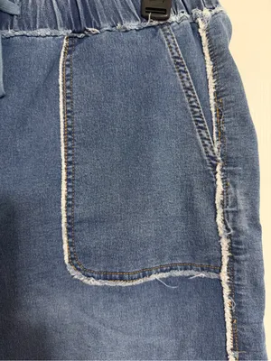 Tractr Wide Leg Denim Pull-On jeans rayed detail big pockets medium boho grunge‎ thumbnail 5