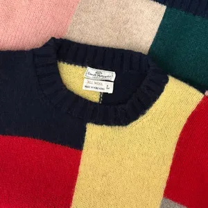 Vintage EVERETT HOLZAPFEL Nashville 100% Wool Colorblock Sweater Knitwear Large thumbnail 10