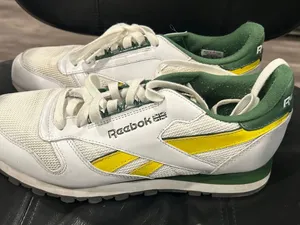 Reebok White Sneakers with Yellow and Green Accents thumbnail 1