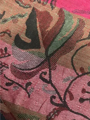 World Market Dark Floral Shawl Scarf Fringe Neck Warmer thumbnail 7