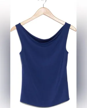 WAYF Navy Blue Cowl Neck Tank thumbnail 2