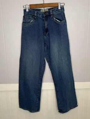 Y2K Baggy Jeans, Wide Leg, Mid Rise, Carpenter/Skater style, Petite/Ankle Crop thumbnail 2
