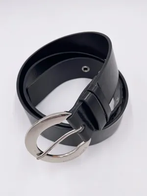 MICHAEL Michael Kors Black Faux Leather Belt Silver Round Buckle Grommets Y2K thumbnail 3