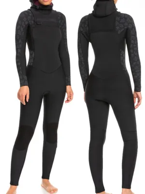NEW Roxy Women's Long Sleeve Wetsuit Hooded Full Body 5/4/3 Black swell series 6 thumbnail 2