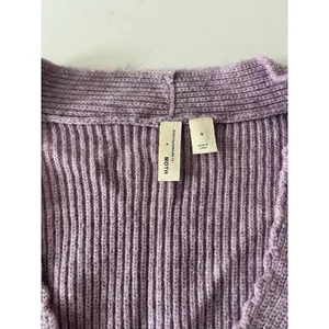Anthropologie Moth Women’s Sweater Small Lilac Knit Tie Front V Neck Pullover thumbnail 6