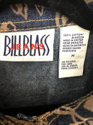 Bill Blass Vintage Denim Floral Contrast Chore Jean Jacket Size M thumbnail 3