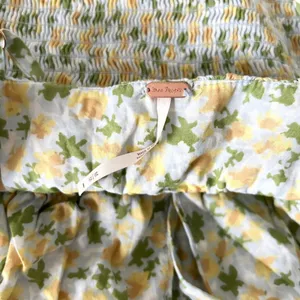 Free People Lavender Daze Floral Smocked Midi Dress Yellow Green Cotton Medium thumbnail 5