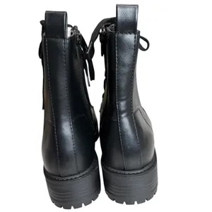 Soda Combat Ankle Boots Womens 8 Black Faux Leather Lace‎ Up Chunky Y2K Grunge thumbnail 7