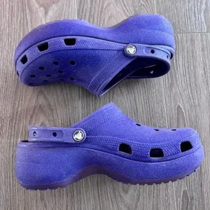 Crocs Classic Platform Clogs Sandals Purple Glitter Women Sz 10 thumbnail 8