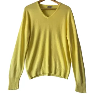 Vintage 100% Orlon Acrylic V Neck Sweater Binghamton‎ Knitting Yellow thumbnail 1