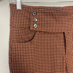 Urban Outfitters Pants‎ Gingham Plaid Black Brown Flared Leg Size 2 Preppy Retro thumbnail 14