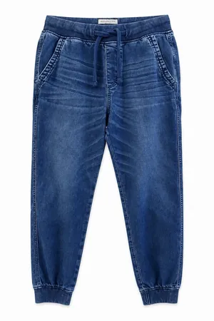 Abercrombie & Fitch Womens M Denim Jogger Jeans Blue Drawstring Stretch thumbnail 2