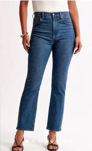 Abercrombie and Fitch the ankle straight ultra high rise medium wash 29 thumbnail 1