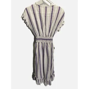 Chelsea & Violet Stripe Dress Womens XS Purple Linen Blend Ruffle‎ Boho Summer thumbnail 6