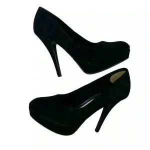 C&M‎ Women's Black Suede Platform Stiletto Heels Size 8.5 Formal thumbnail 6