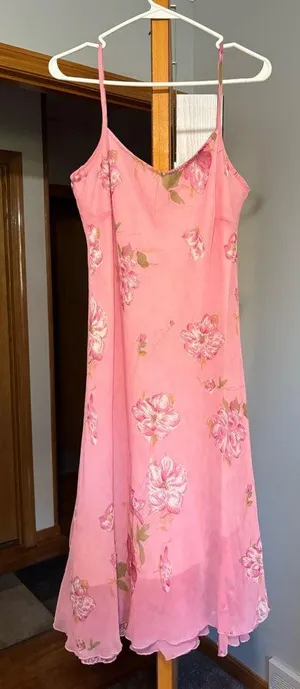 Euro Pink Floral Midi Dress thumbnail 1