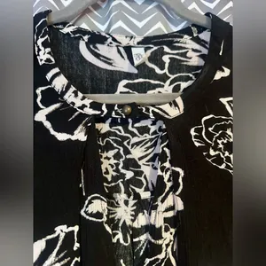 Free People | Swing Out Of It Black Floral Tunic Dress, size M thumbnail 4