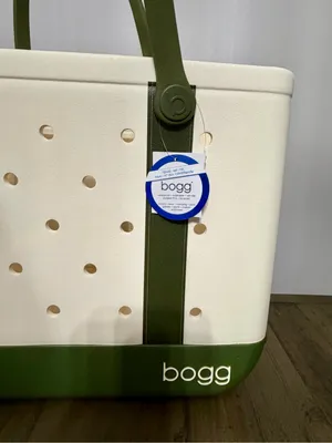 NWT Original Bogg Bag Academy Moss Cream Olive Green Large Tote Sold Out thumbnail 7