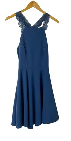 Altar'd State Blue Halter Jersey Knit Mini Dress Size‎ Medium New thumbnail 1