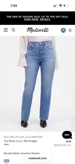Madewell Jeans Curvy 90s Straight Petite thumbnail 3